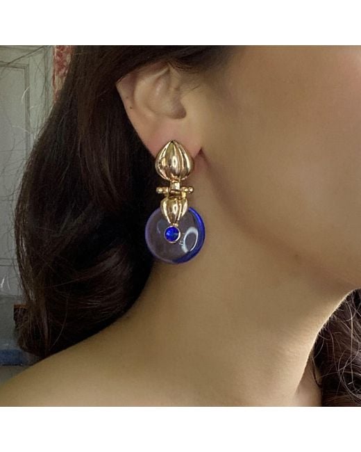 Michael Nash Jewelry Metallic Annie Drop Earring With Amethst Resin Drop