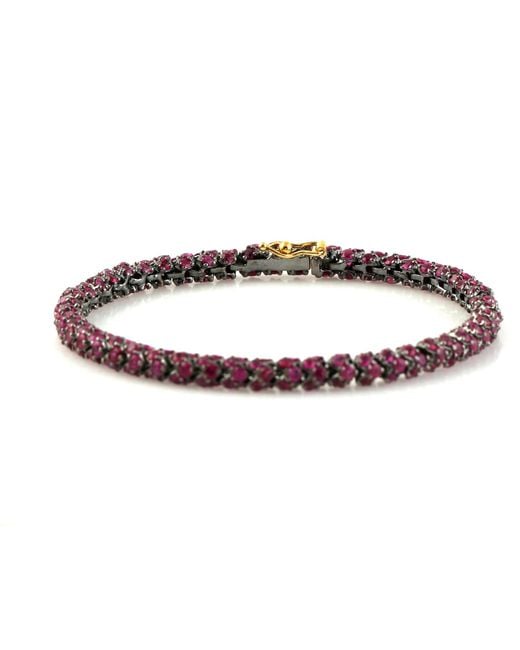 Artisan Multicolor 14k Gold In 925 Sterling Silver With Ruby Fixed And Flexible Bracelet Handmade Jewelry