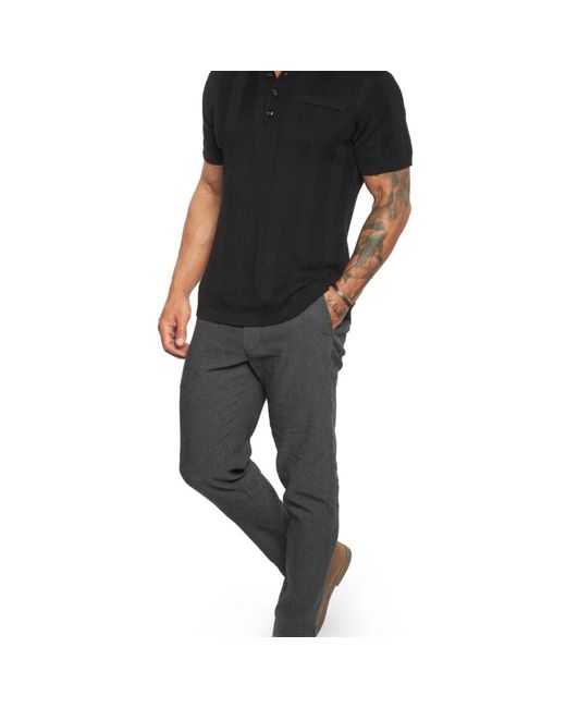Weston Jon Boucher Gray Havana Comfort Linen Slim Pants for men