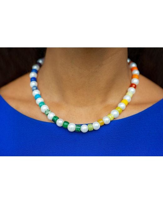 Kris Nations Metallic Freshwater Pearl Necklace