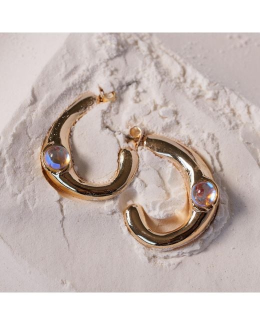 Leeada Jewelry Metallic Lune Earrings