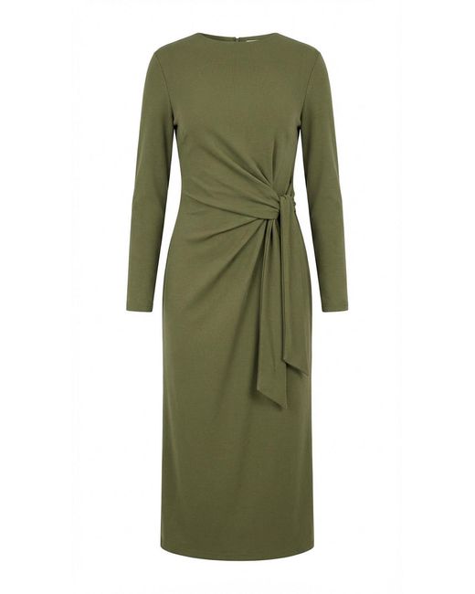 Exquise Green Gascon Crew Neck Long Sleeve Knit Midi Dress
