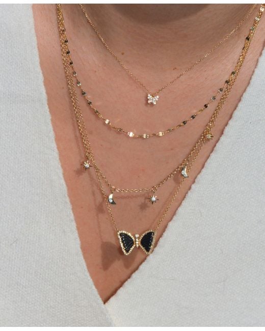 KAMARIA Metallic Moon & Stars Celestial Layering Necklace
