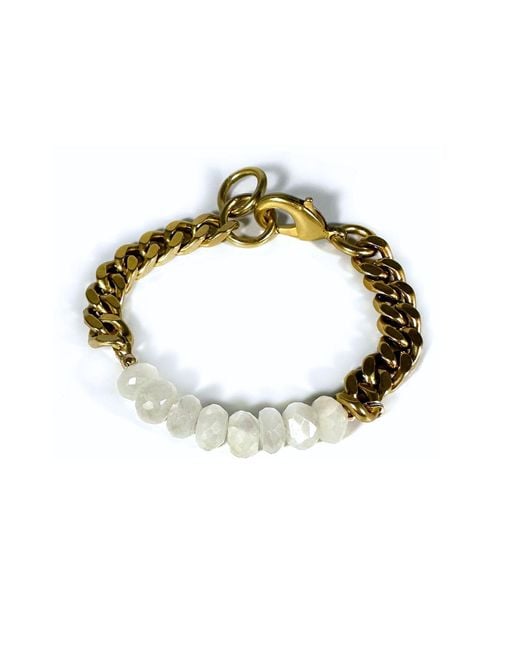 Rachel Nathan Metallic Remix: Faceted Moonstone Bracelet