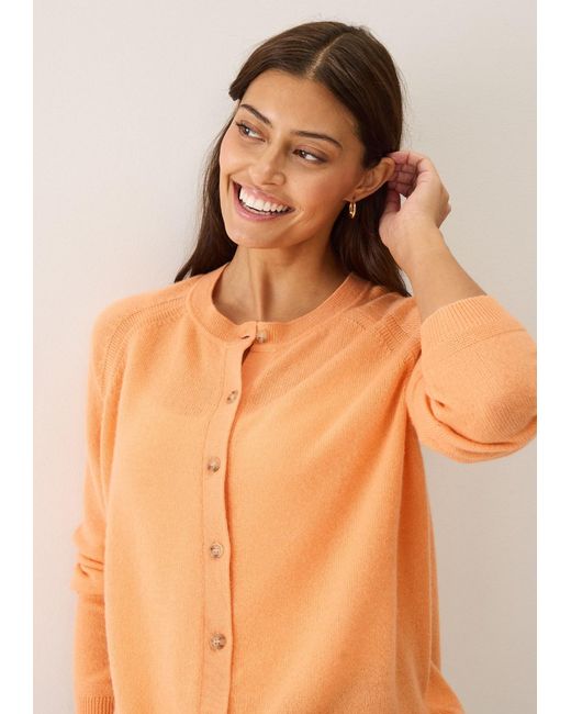 Loop Cashmere Orange Featherweight Cardigan