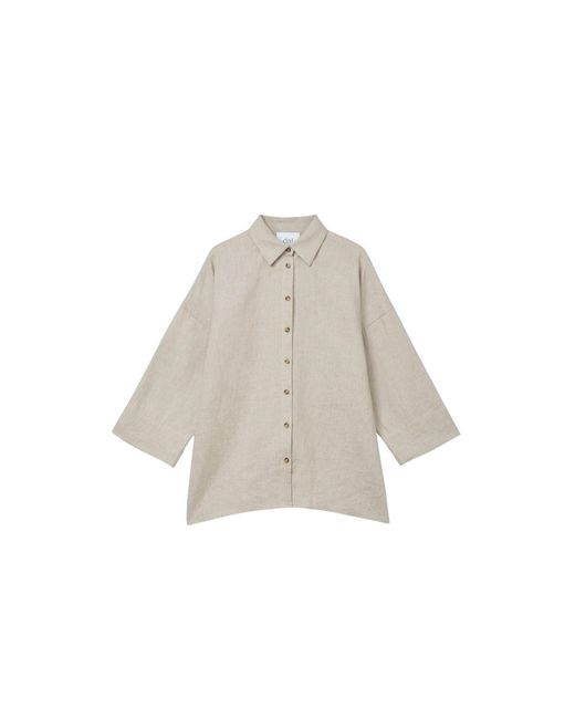 Dāl the Label Brown Essential Linen Oversized Shirt Terracota