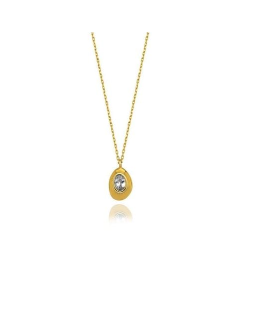 LINYA JEWELLERY Metallic Ella Oval Necklace