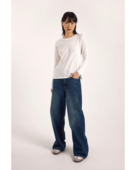 Brodie Cashmere White Long Sleeve Crew Neck