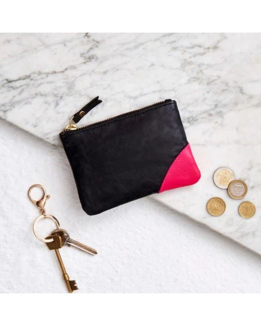 VIDA VIDA Black Leather Coin Purse
