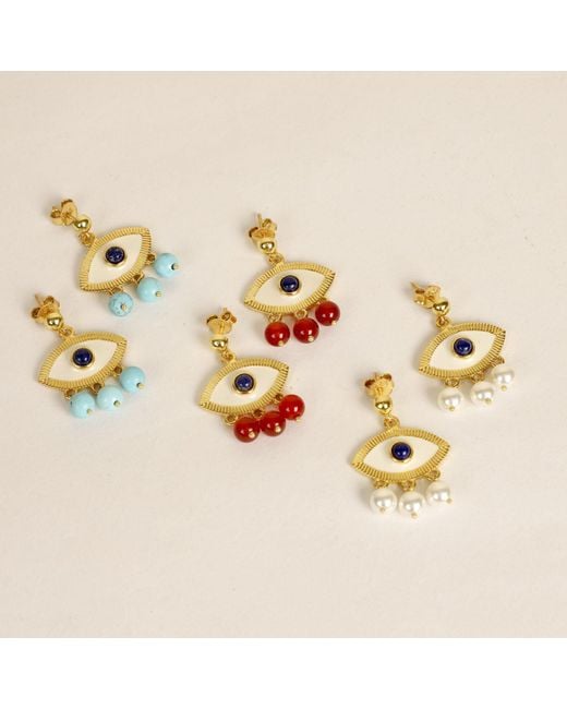 Lila Rasa Blue Evil Eye Earrings