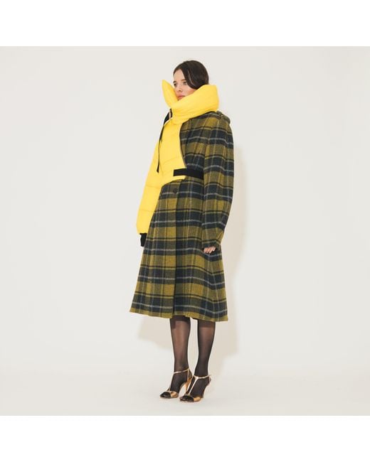SVETA Milano Yellow Kensington Coat With Overlapped Down Jacket