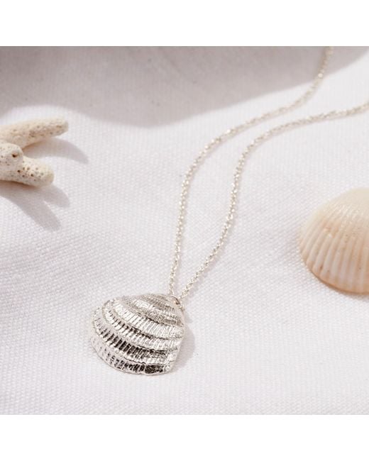Posh Totty Designs White Sterling Clam Shell Necklace