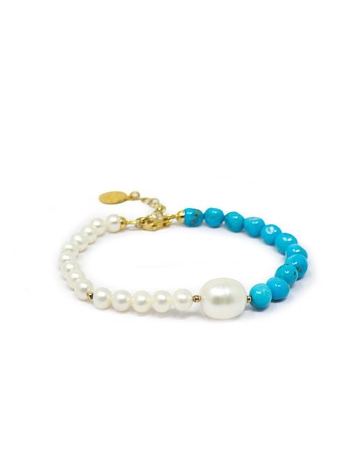 Vintouch Italy Blue Gaia Bracelet With Pearls And