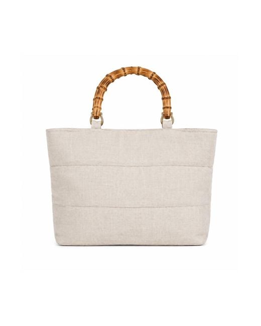 MARICEL White Neutrals Kiara Soft Structured Tote Bag