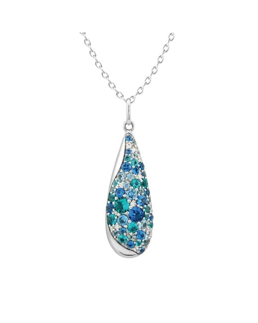 Arte Madrid Blue Sierra Pavé Drop Pendant Necklace