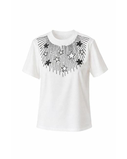 Exquise White Neutrals Alanna Embroidered Tshirt