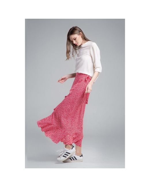 Rumour London Pink Stella Ruffled Wrap Skirt