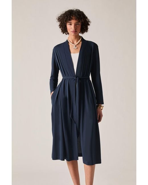 James Lakeland Blue Jersey Longline Cardigan