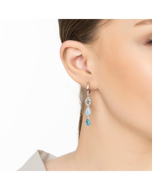 Latelita London Sardinia Triple Teardrop Earrings The Blues