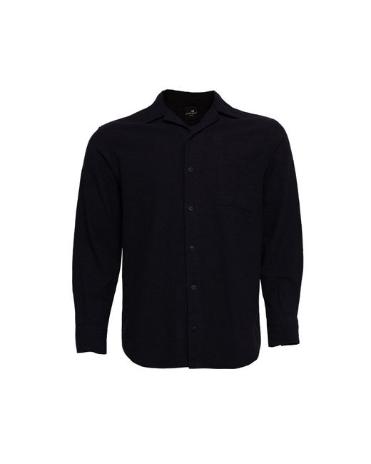 Monique Store Blue Linen Button Down Long Sleeve Shirt for men