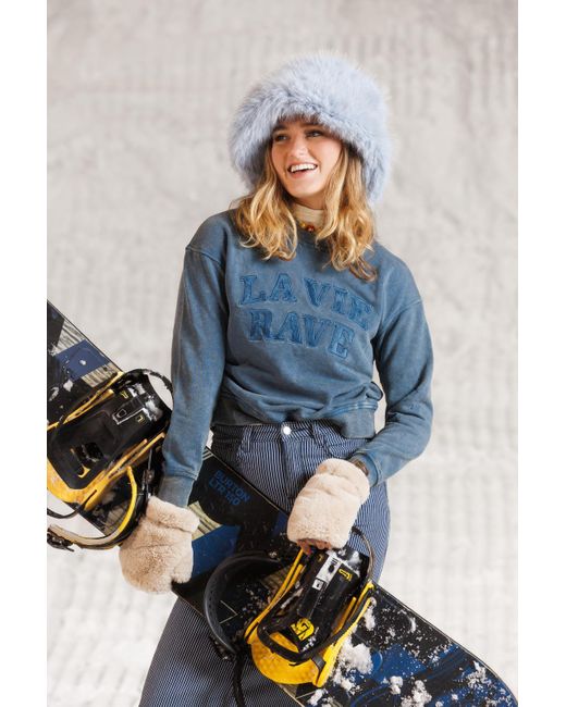 Rave on Trend Denim Wash Crew in Blue | Lyst UK