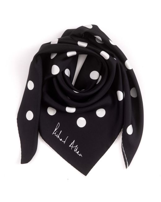 Écharpe Vintage Richard Allan - Motifs Polka Dot Bleu - Soie - Pour Garçons - Occasion