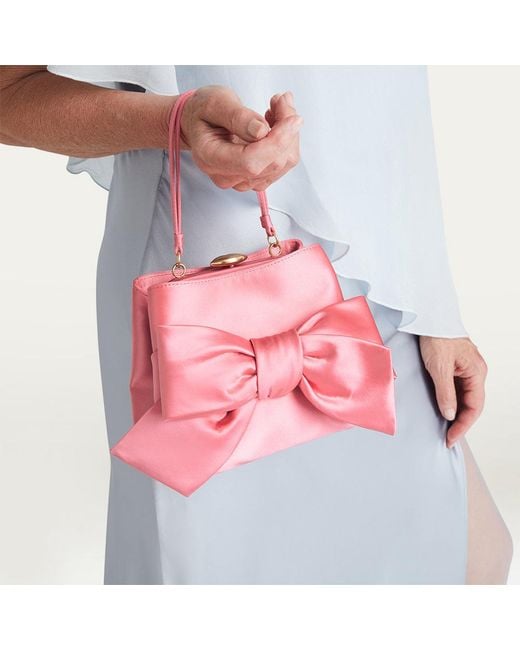 Lulu Guinness Pink Satin Bow Ruby Handbag