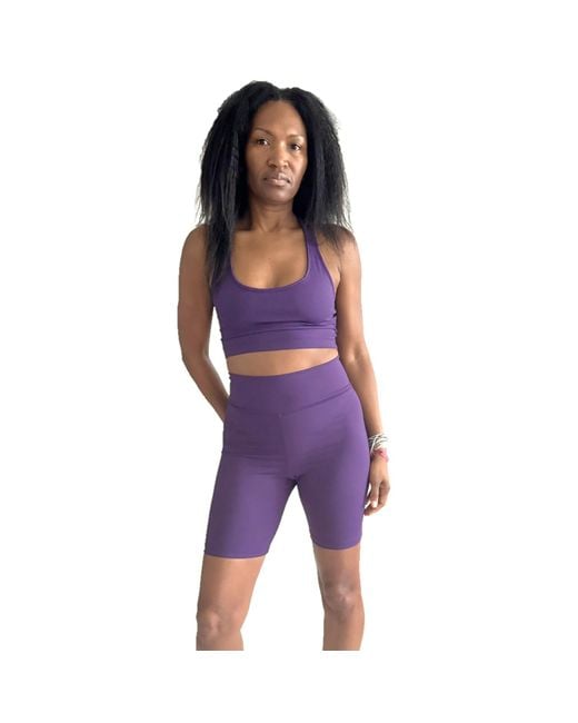 Brasini Swimwear Purple High Waisted Bike Shorts
