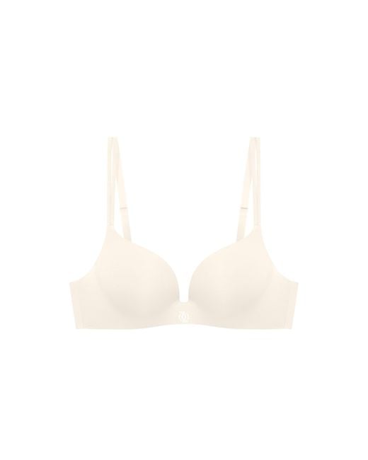 GOD SAVES QUEENS White Second Skin Teardrop Push Up Bra Vanilla