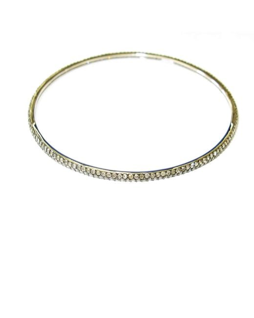 Artisan Metallic Diamond Tennis Bangle Bracelet
