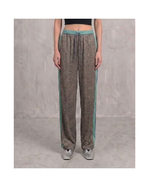 Monzlapur New York Gray Paisley Motif Pant With Stripe- Mint