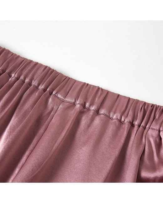 Soft Strokes Silk Purple Pure Mulberry Silk Petal Shorts, Mid-Waist, Silk Charmeuse