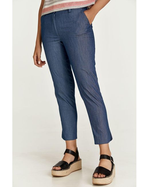 Conquista Blue Denim Style Cotton Pants