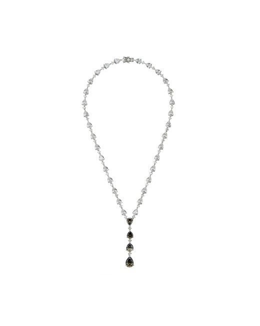 Latelita London Metallic Elizabeth Statement Necklace Smokey Quartz