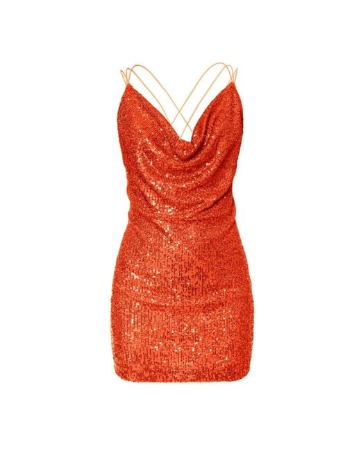 AGGI by HALEWSKI Red Selena Sun Mini Sequine Dress
