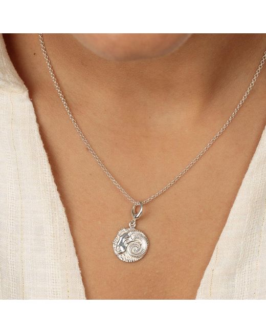 Lily Charmed Metallic Sterling Aries Zodiac Charm Necklace