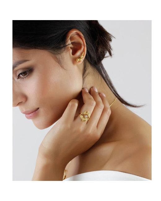 Lee Renee Yellow Rose Chevron Ring – Gold