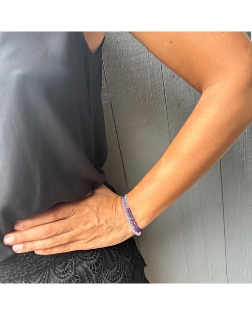 Lori Kaplan Design Purple Triple Wrap Tanzanite Amethyst Bracelet Or Necklace