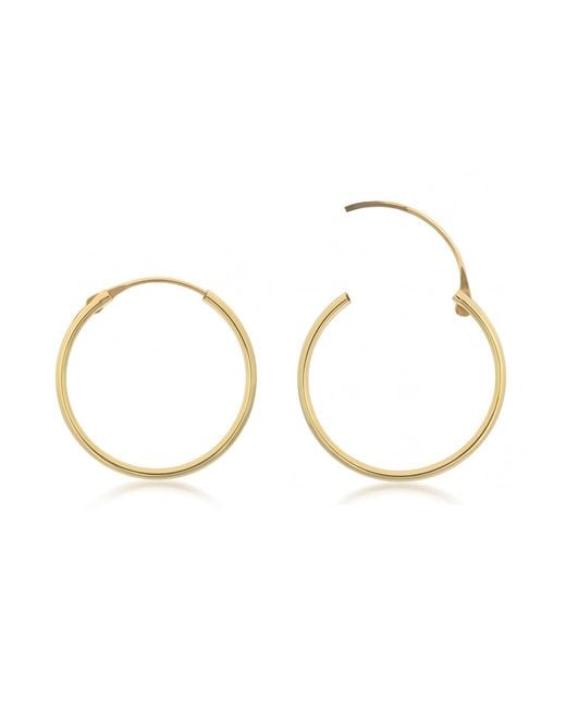 Spero London Metallic 9Ct Solid 16Mm Hoop Earrings