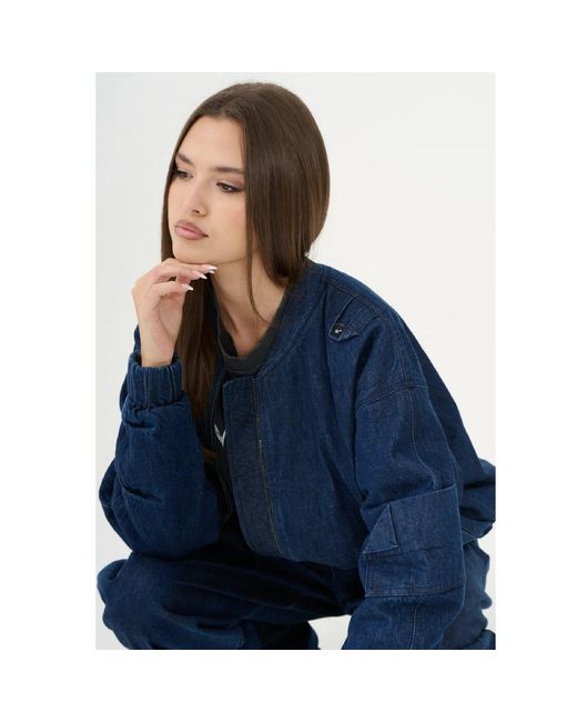 Win Out Blue Balloon Denim Bomber Wm