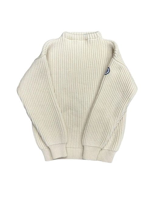Arthur Beale White Erebus Boat Neck Pullover for men