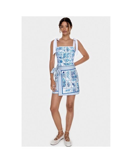 Jessie Zhao New York Blue Swim Cover Up Skirt- Garden