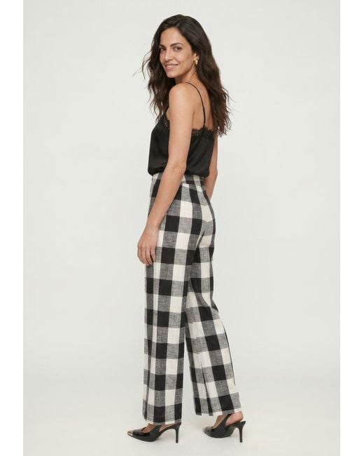 Lily and Lionel Gray Zena Flared Check Trouser