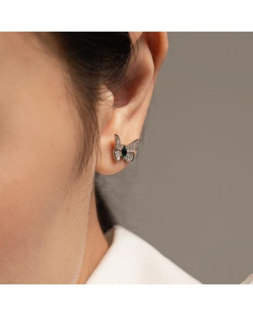 Far East Jewelry Blue Handcrafted & Crystal Dream Butterfly Earrings