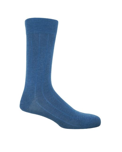 Peper Harow - Made in England Blue Indulgent Cashmere Socks for men