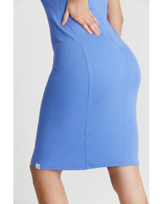 LOVETRUST Blue Pima Rib Knit L&L Racerback Dress