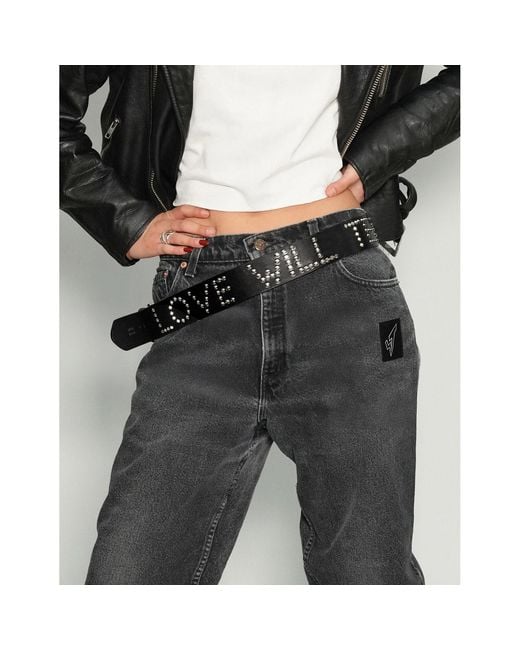 Stuart Trevor Black Love Will Tear Us Apart Leather Studded Belt