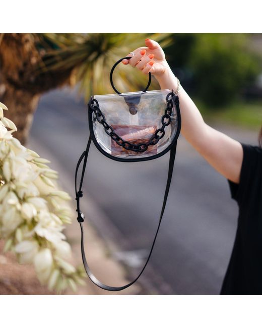 PAIGE White Clear Semi-Circle Crossbody