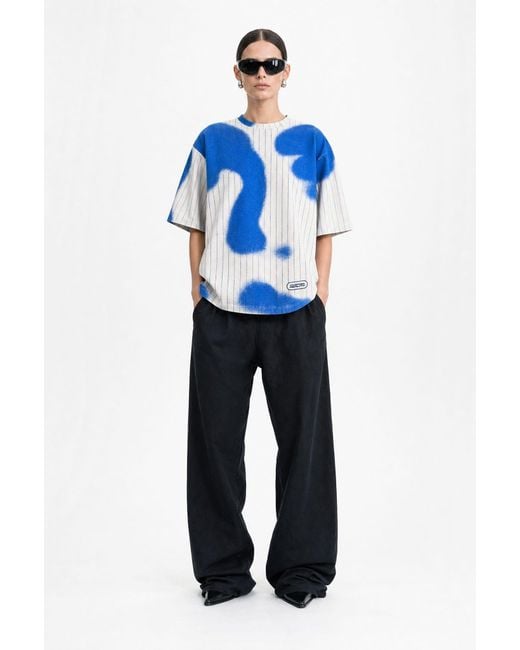 mysimplicated Blue Spray Stripes Oversized T-Shirt W