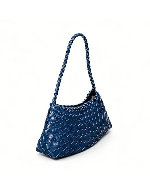 Rimini Blue Weaving Eco Leather Bag 'Erica'